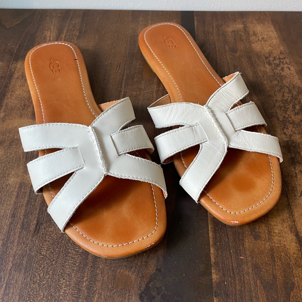 UGG Teague Slide Sandal White Cream Size 10